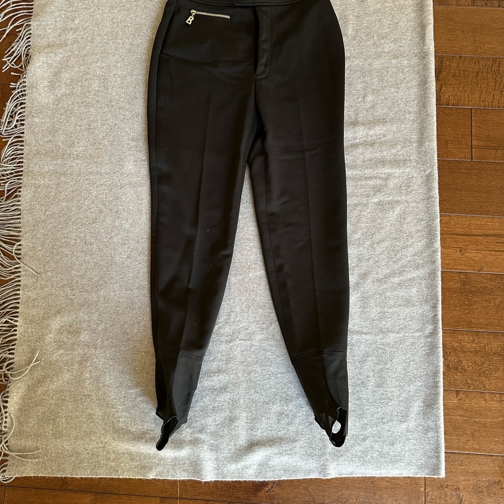 Bogner Black Stirrup Ski Pants with Zipper Detail Size 6